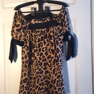 INC leopard print blouse. 12 P. Silk.